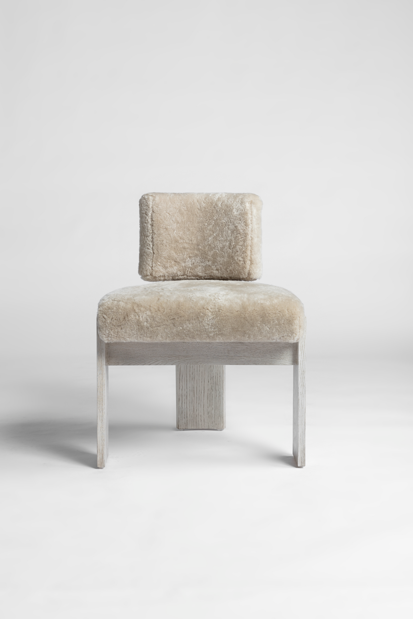 Shown in Sand Oak frame with Dusty Beige Shearling cushions