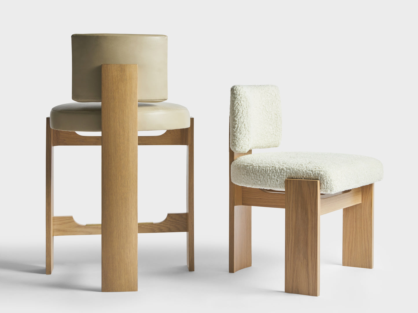 Shown in Natural Oak frame with Sherpa Ecru Boucle fabric