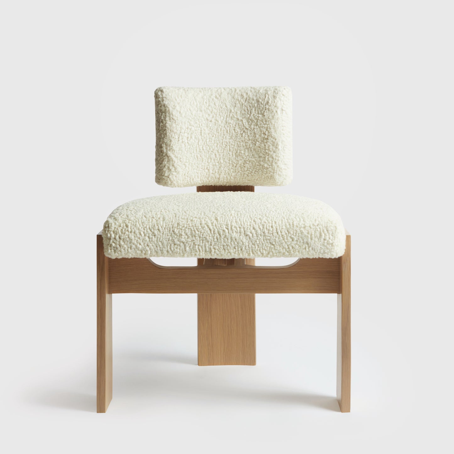 Shown in Natural Oak frame with Sherpa Ecru Boucle fabric