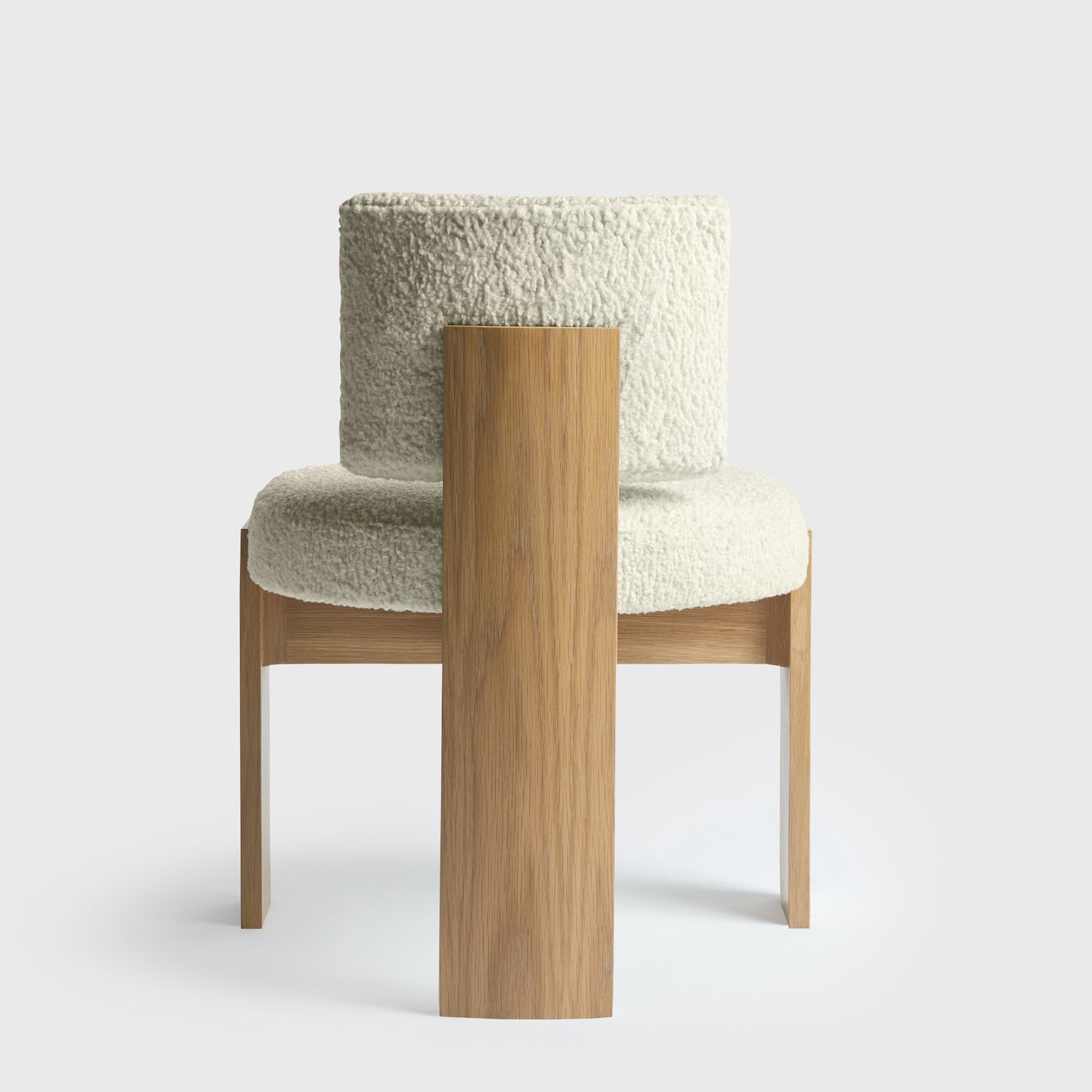Shown in Natural Oak frame with Sherpa Ecru Boucle fabric
