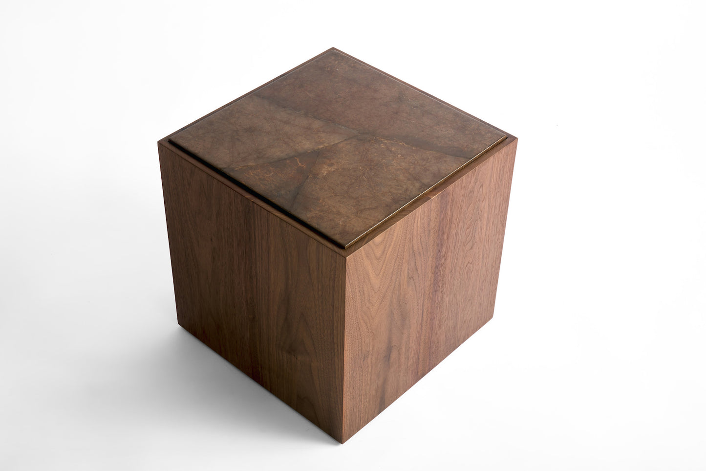 Shown in Natural Walnut base with Chocolate Ripped Parchment top