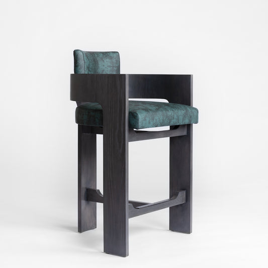 Shown in Charcoal Oak frame with Blackened Steel foot rest