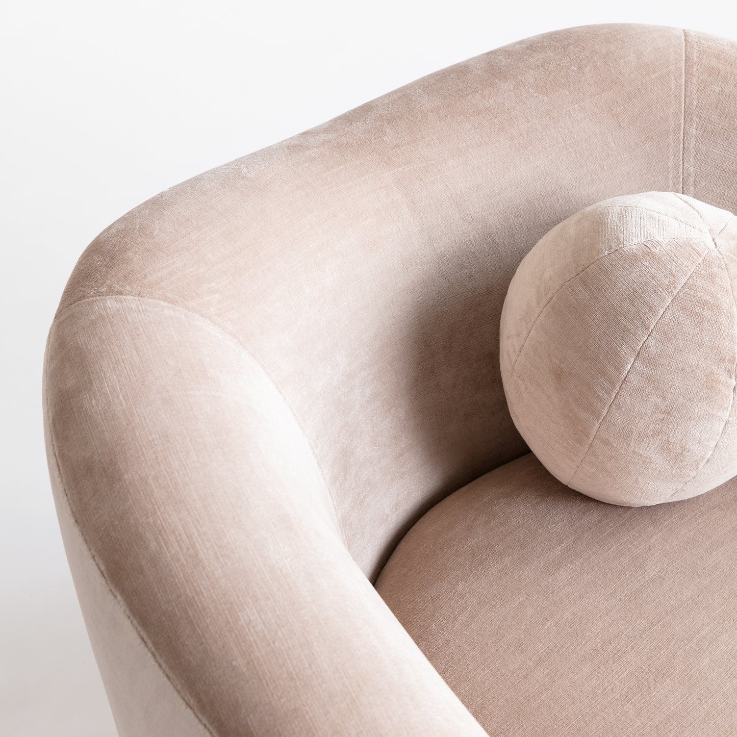 Shown in Natural Oak base finish with COM Velvet fabric