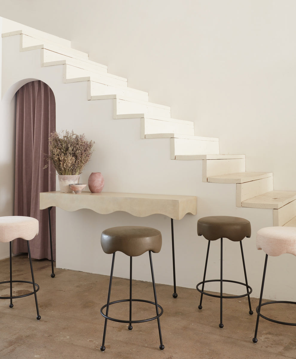 Shown with Ripple Swivel Stools