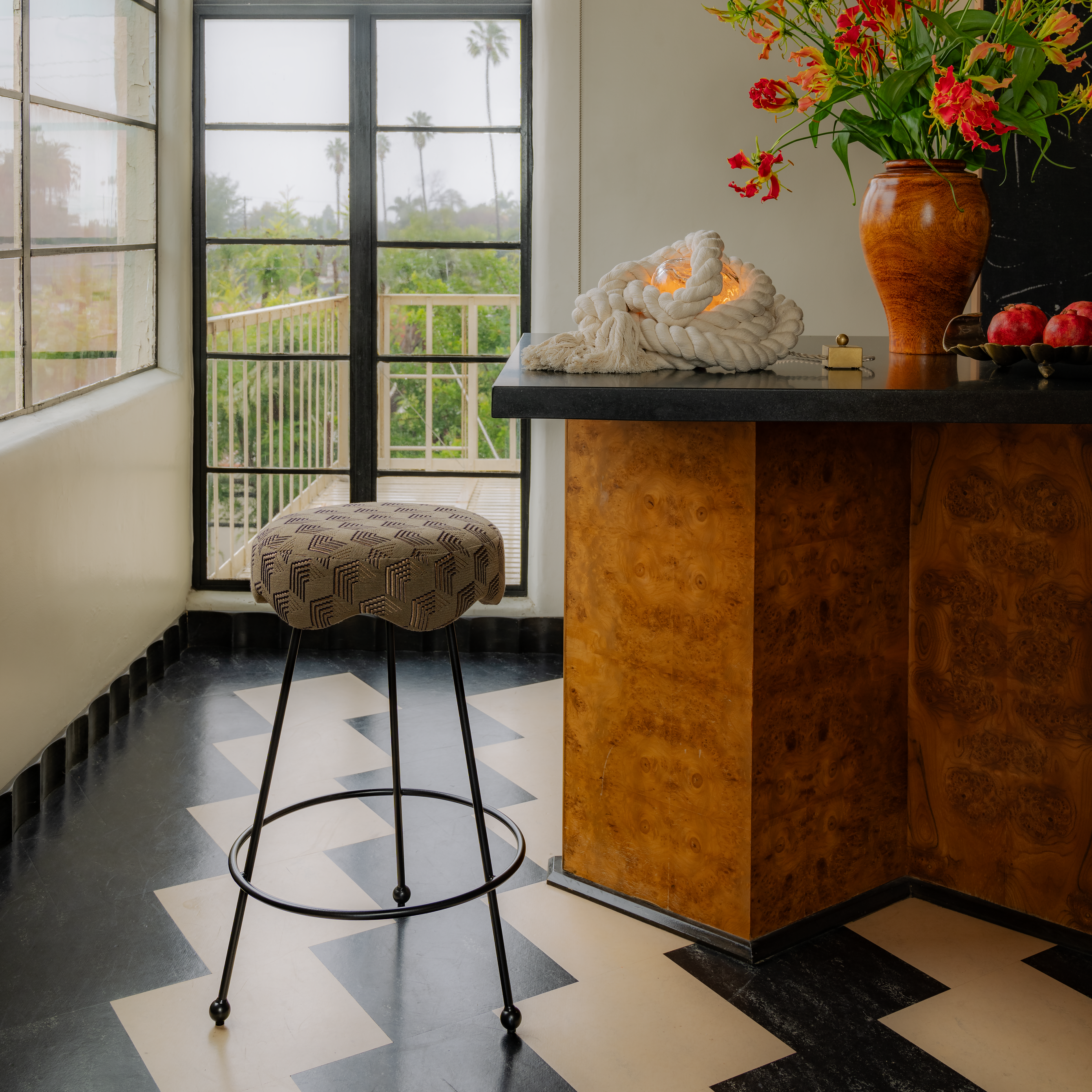 Ripple Swivel Counter Stool, in vegan toffee leather. Available Ripple Swivel Counter Stool, in vegan toffee leather. Available