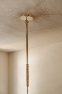 Double Drum Small Natural White Pendant - Expedited