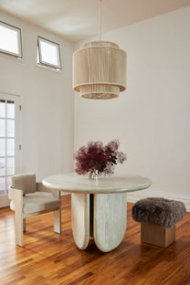 Double Drum Small Natural White Pendant - Expedited