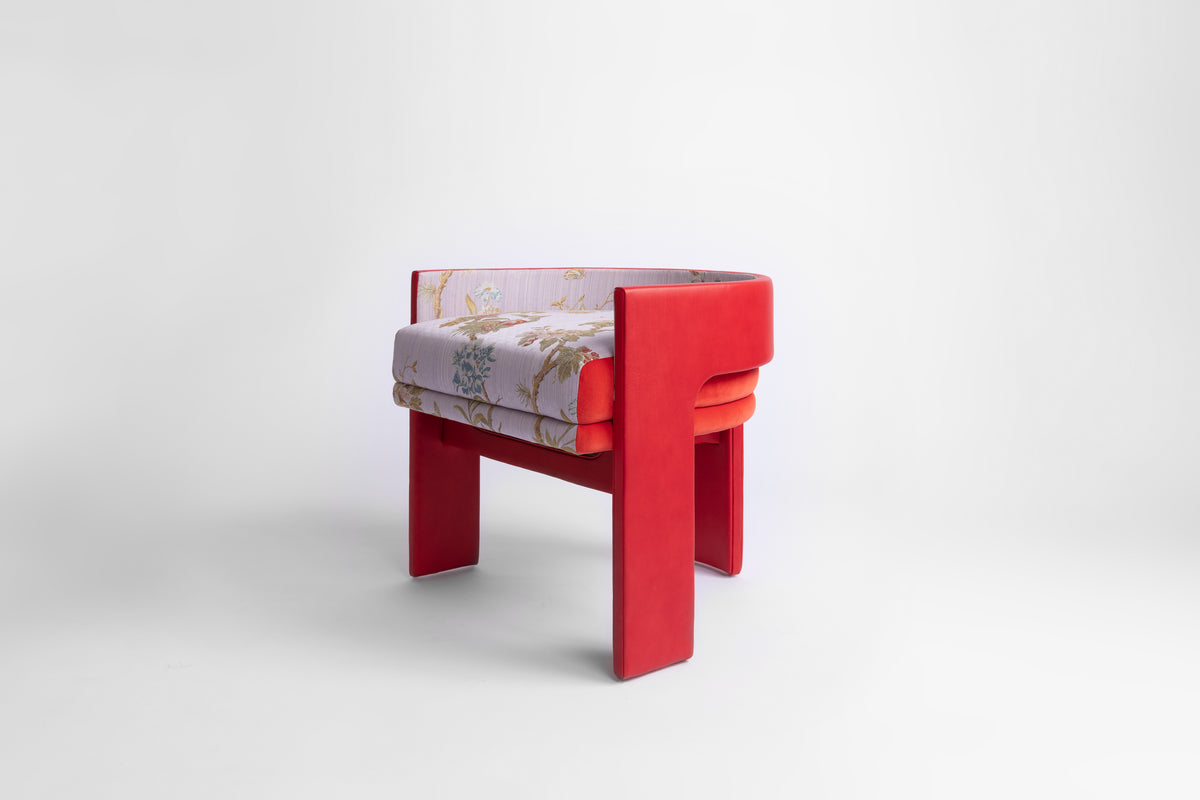 C Back Upholstered Vanity Chair - COM