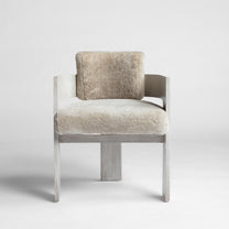 Shown in Sand Oak frame with Dusty Beige Shearling cushions