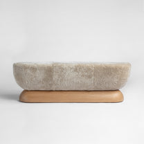 Shown in Natural Oak base with Dusty Beige Shearling top