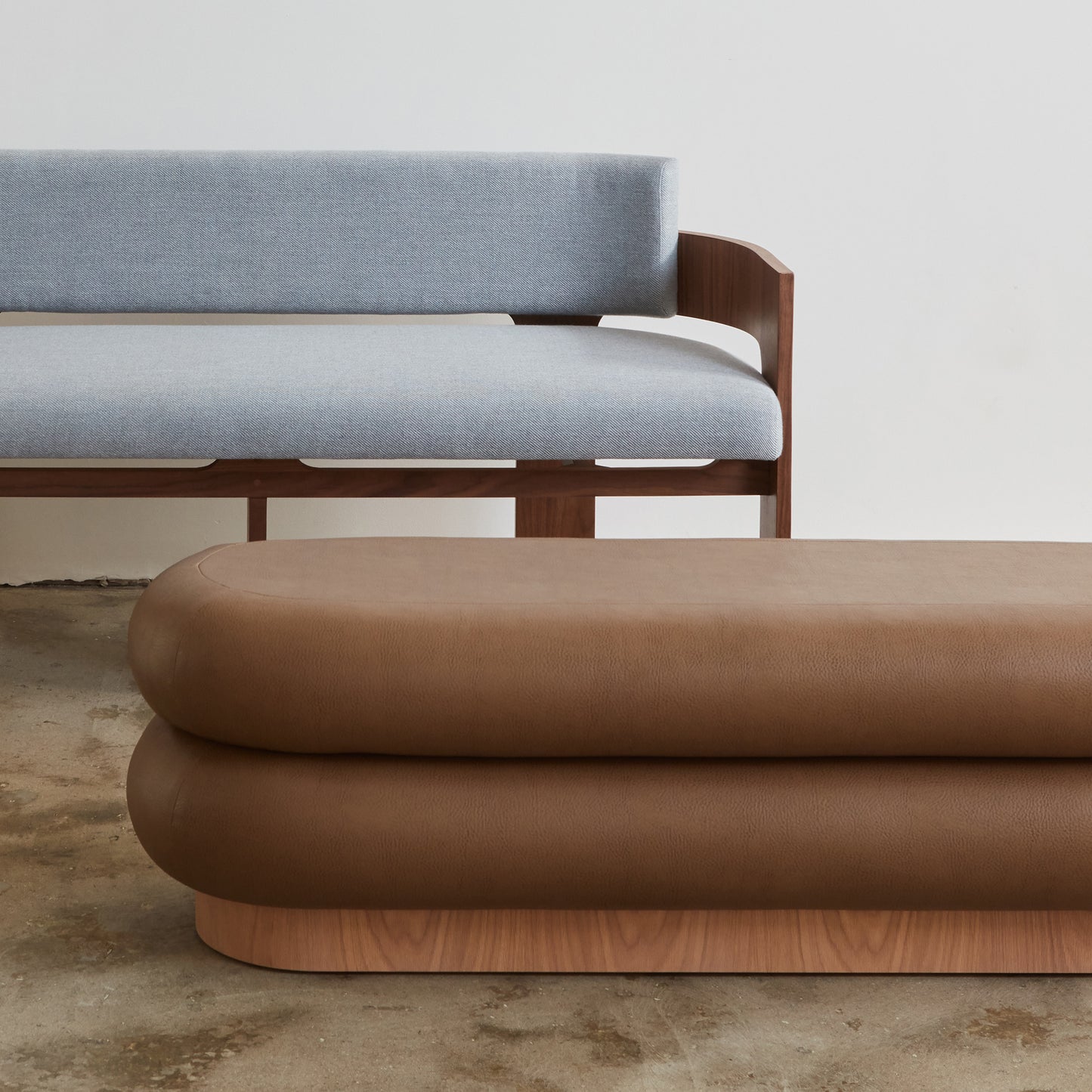 Shown in Natural Walnut frame along with C Back Bench