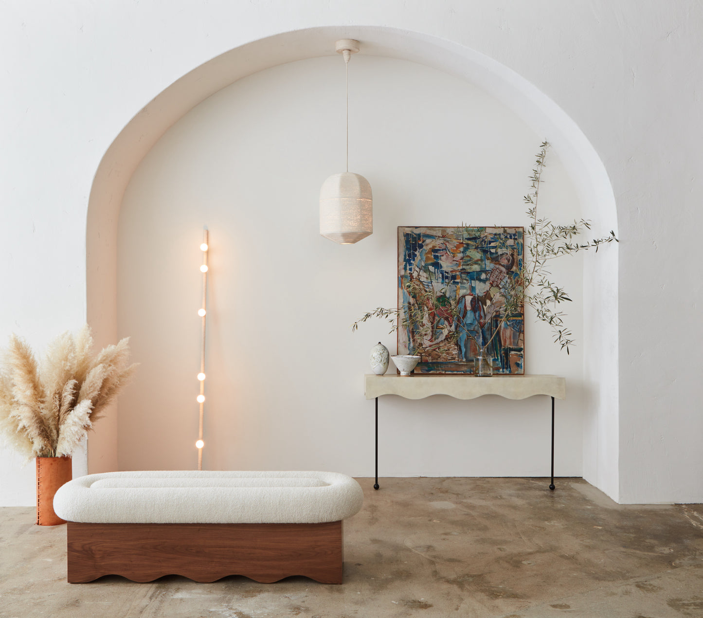 Shown with Track Floor Lamp and Ripple Console