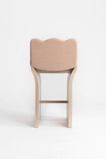 Shown in Natural Oak frame with COM Velvet fabric and Brass footrest