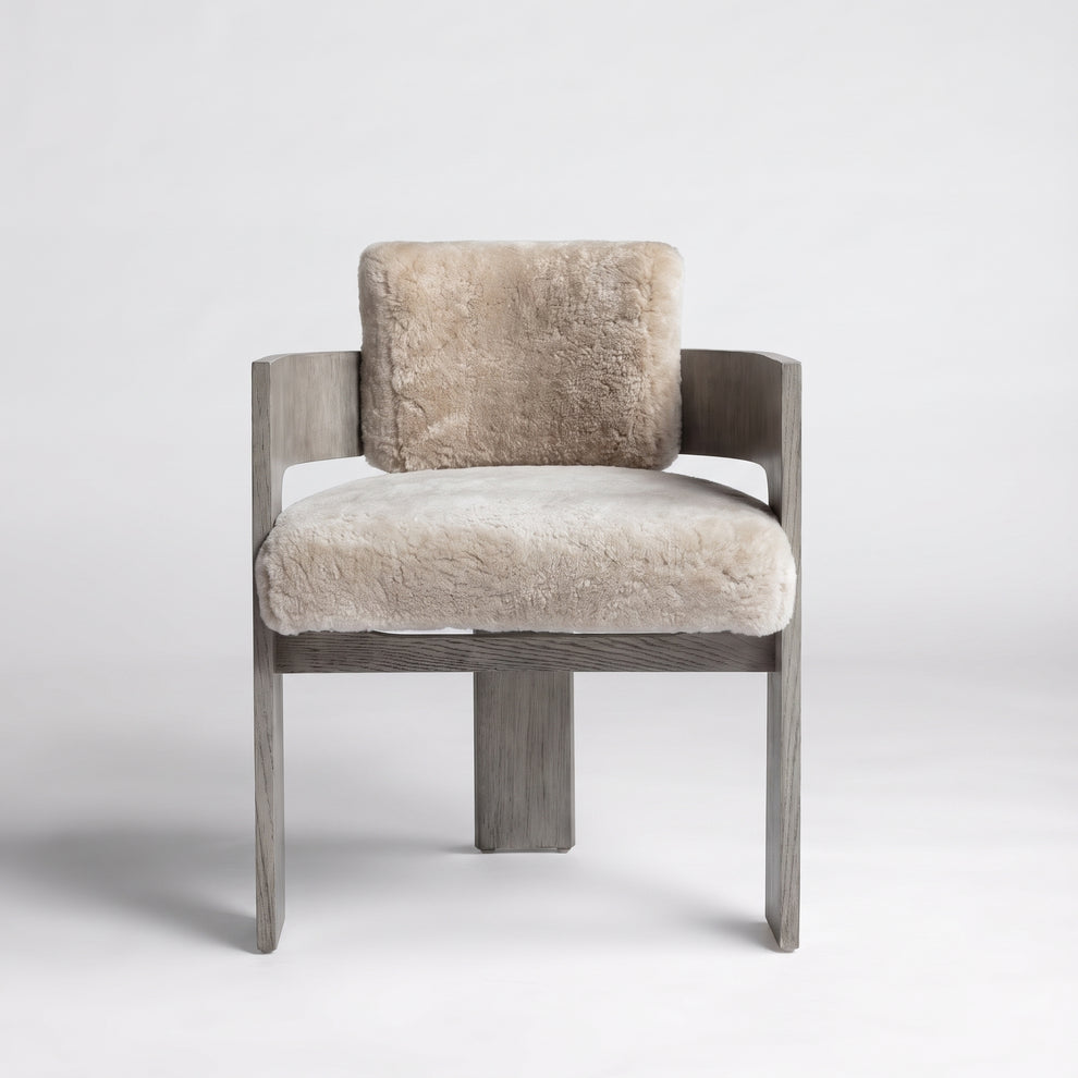 Cerused Grey Oak + Dusty Beige Shearling